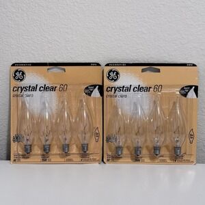 Vintage GE Crystal Clear 60W CA Dimmable Light Replacements Bulbs 91810 Set of 2